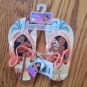 Disney Princess Moana Slingback Flip Flops size 9/10 toddler NWT